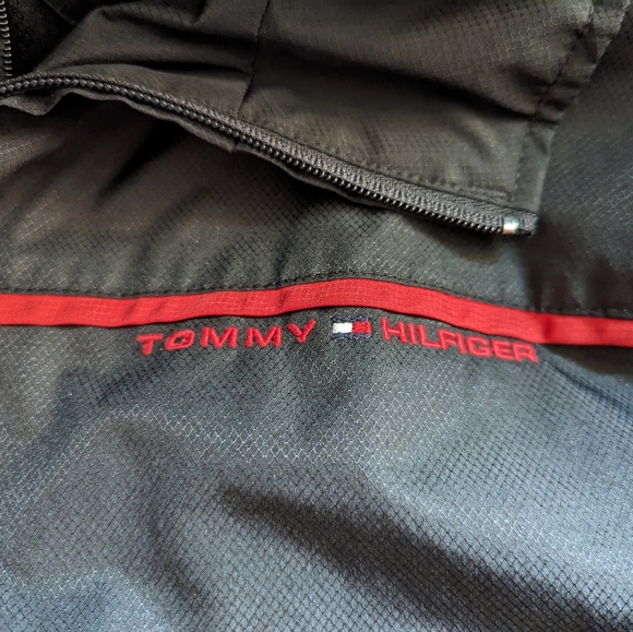 Tommy Hilfiger Red Black Zip Up soft shell windbreaker - Picture 3 of 5